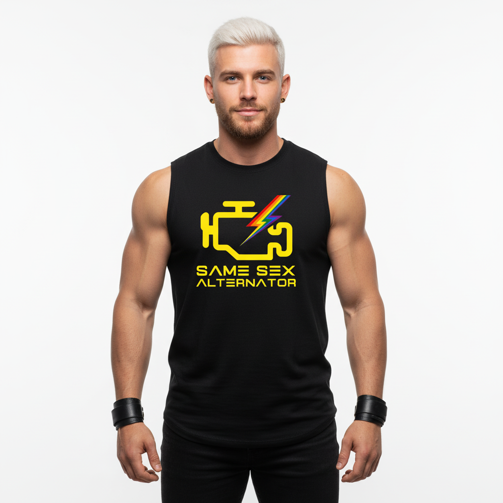 Same Sex Alternator - Jersey Muscle Tank! Get Your Charge On!