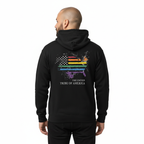 The United Tribe Of America - Hoodie! Distressed Pride American Flag