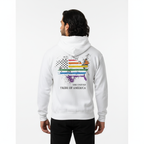 The United Tribe Of America - White Hoodie! Distressed American Pride Flag