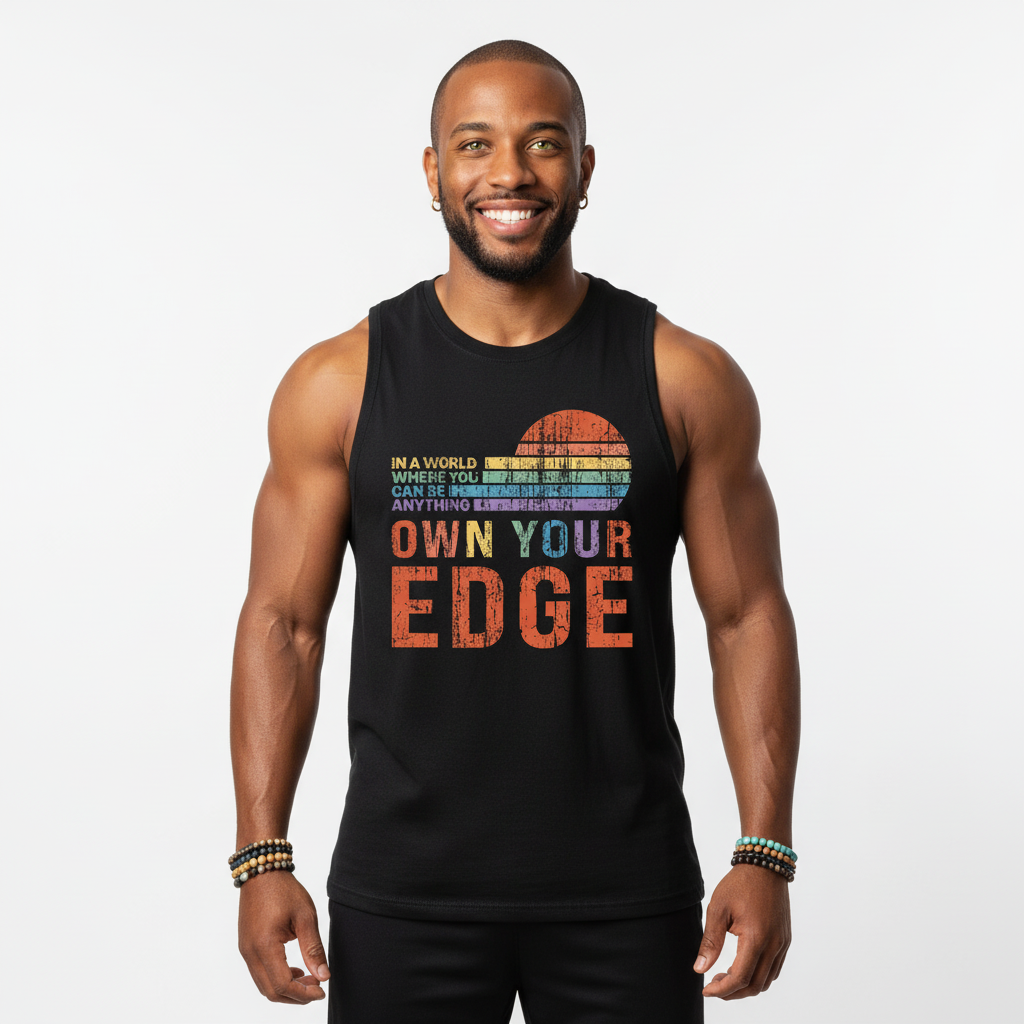 Own Your Edge - Jersey Muscle Tank! In A World Where You Can Be Anything