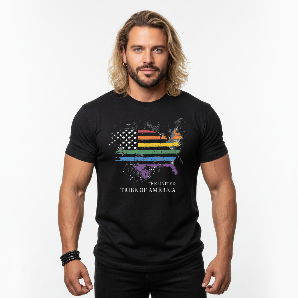 The United Tribe Of America - T-Shirt! Distressed Pride American Flag