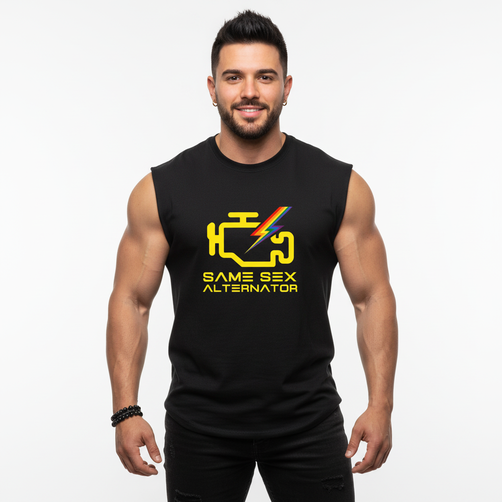 Same Sex Alternator - Jersey Muscle Tank! Get Your Charge On!