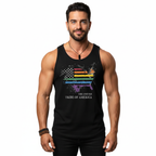 The United Tribe Of America - Tank Top! Distressed Pride American Flag
