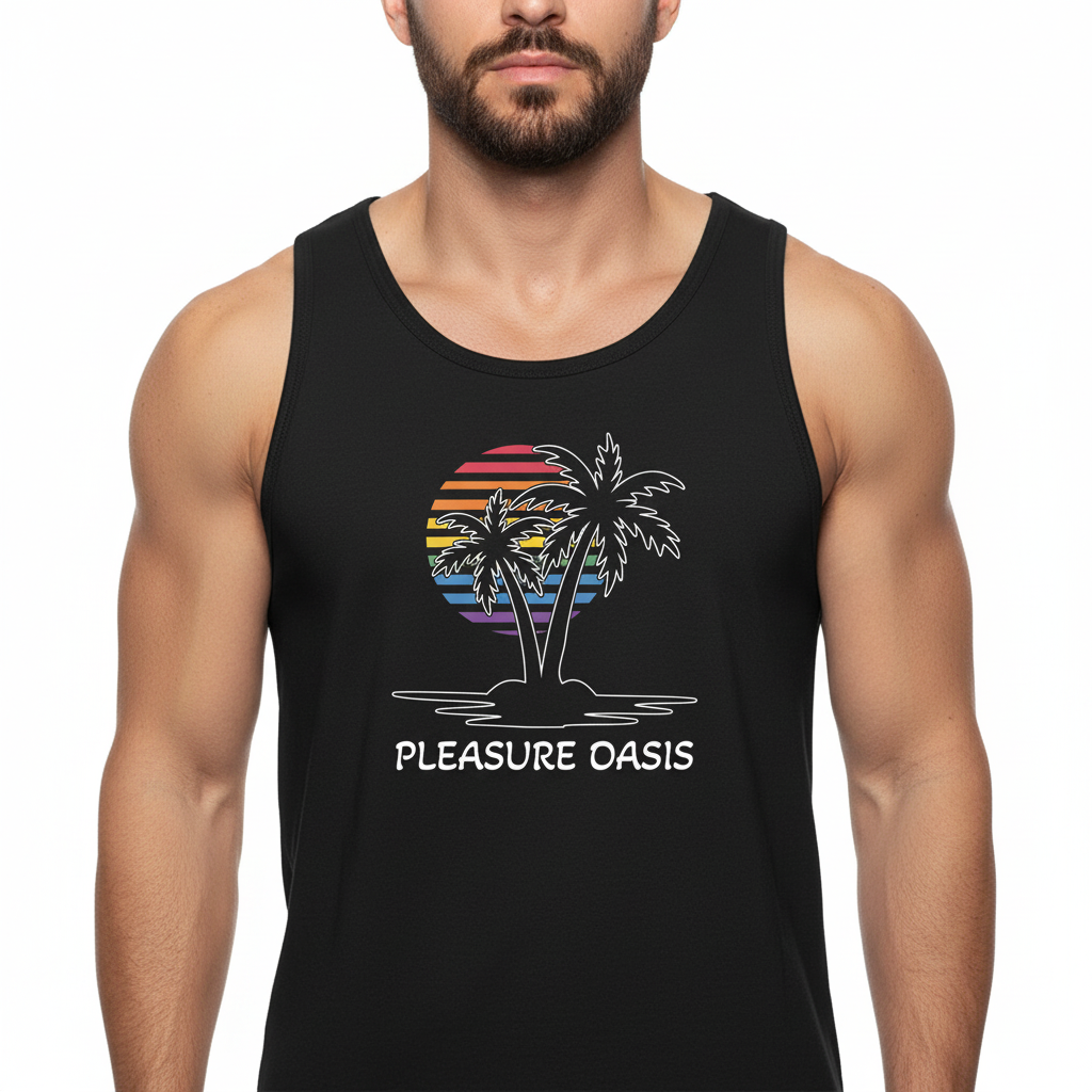 Pleasure Oasis Palm Tree - Tank Top Black On Black