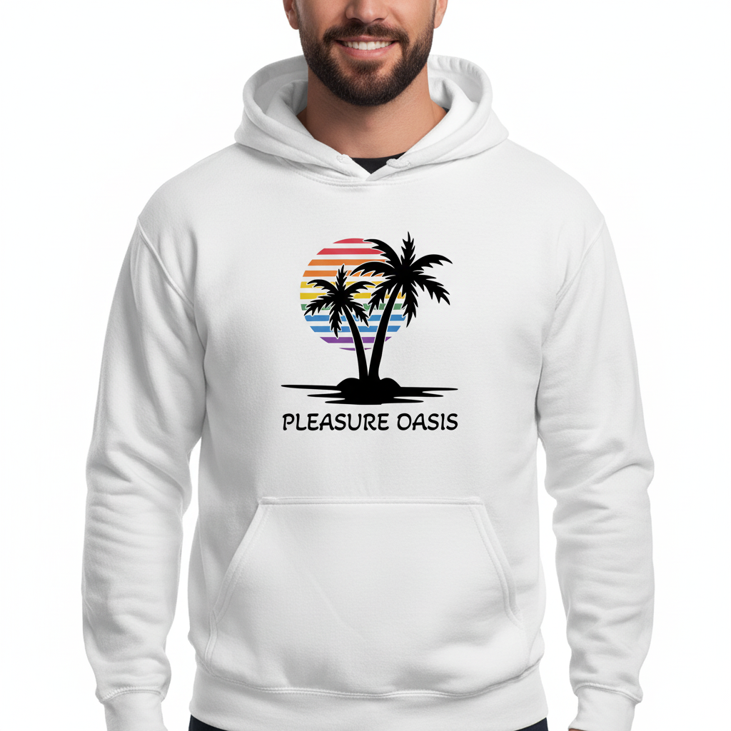 Pleasure Oasis Palm Tree - Hoodie Black On White