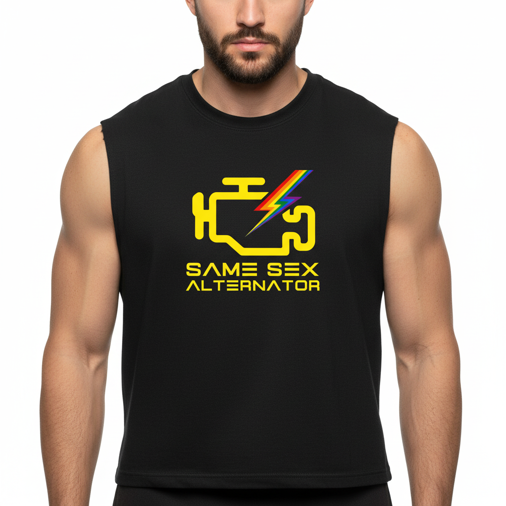 Same Sex Alternator - Jersey Muscle Tank! Get Your Charge On!