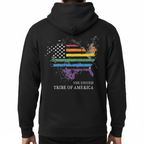 The United Tribe Of America - Hoodie! Distressed Pride American Flag