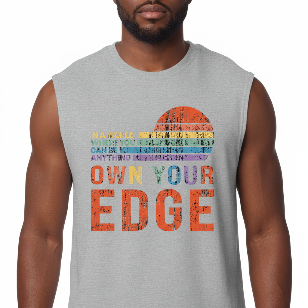 Own Your Edge - Jersey Muscle Tank! In A World Where You Can Be Anything