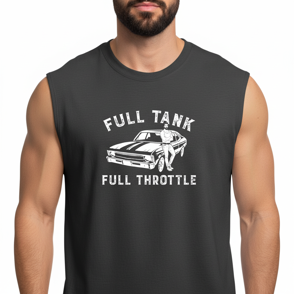 Full Tank! Full Throttle! Retro Muscle Sports Car - Muscle Tank