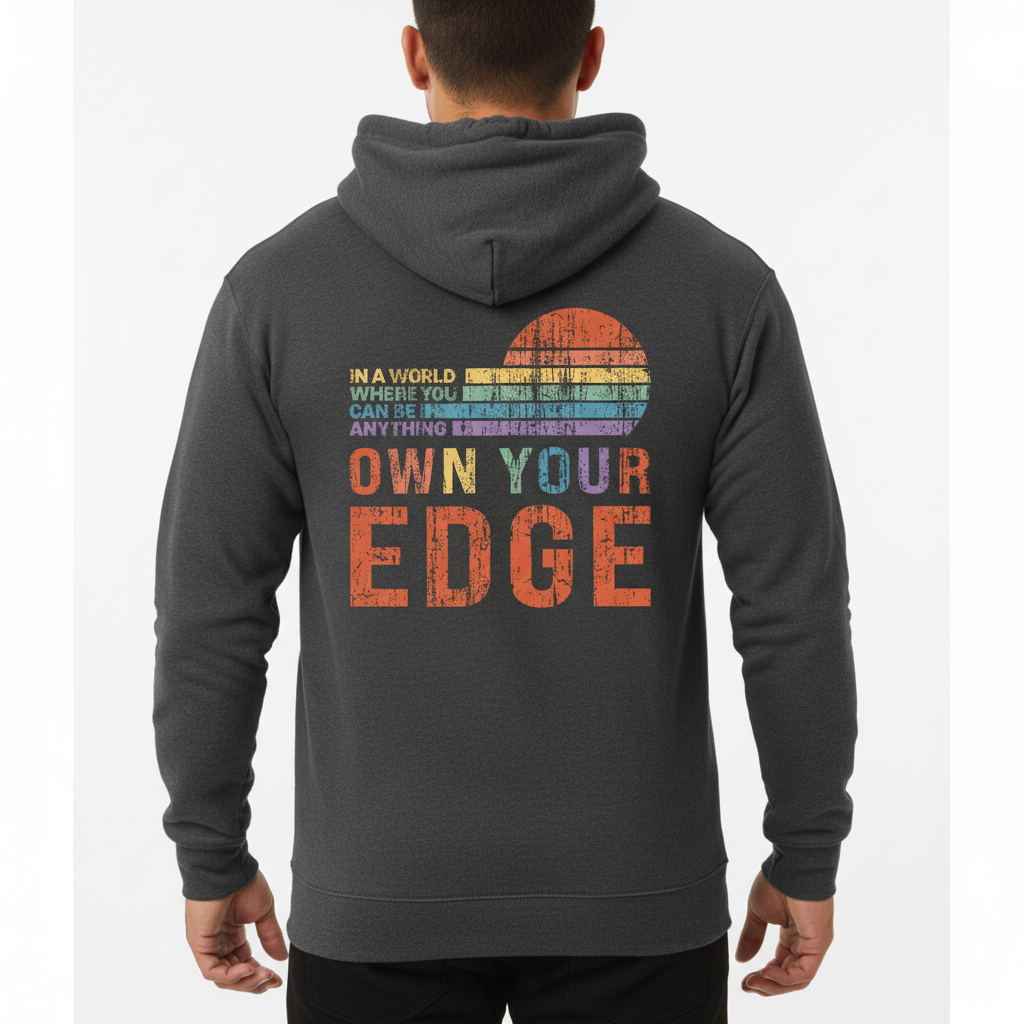 Own Your Edge Retro Pride Hoodie!