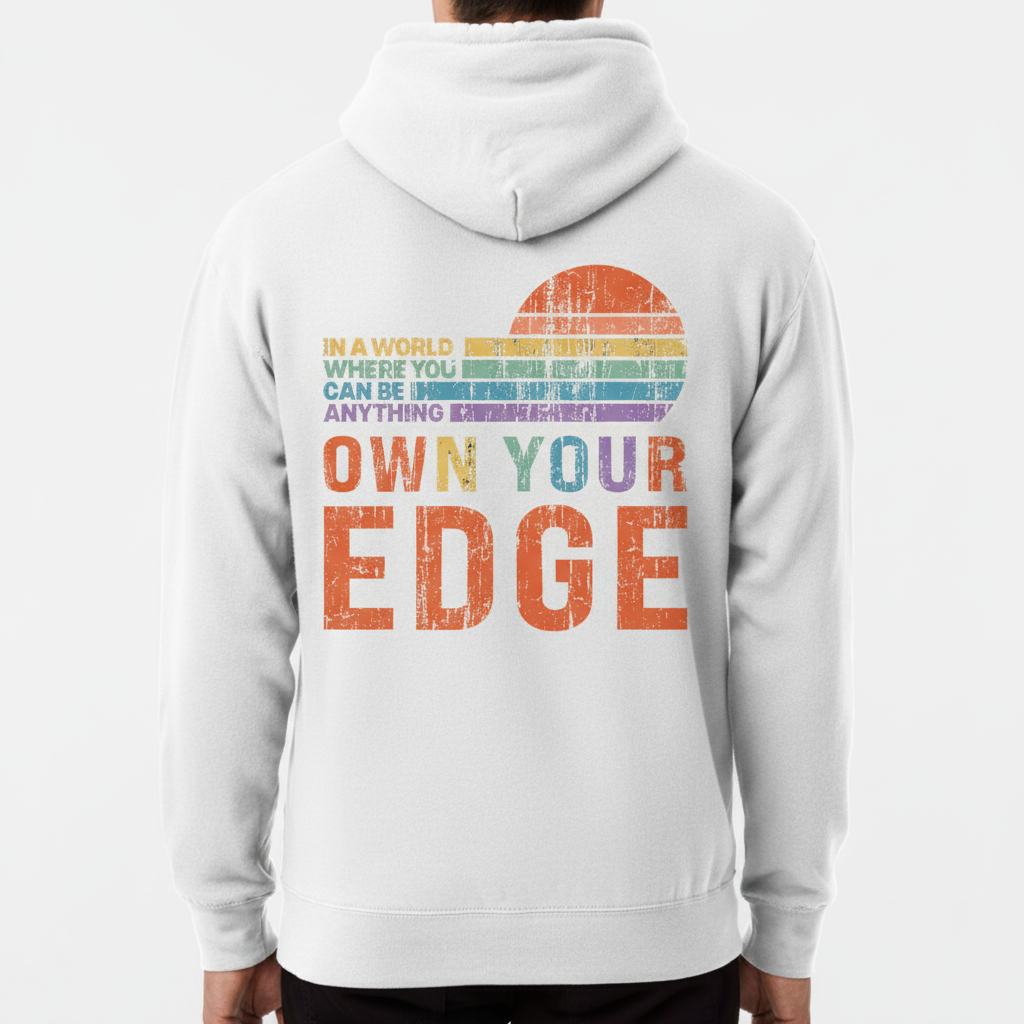Own Your Edge Retro Pride Hoodie!