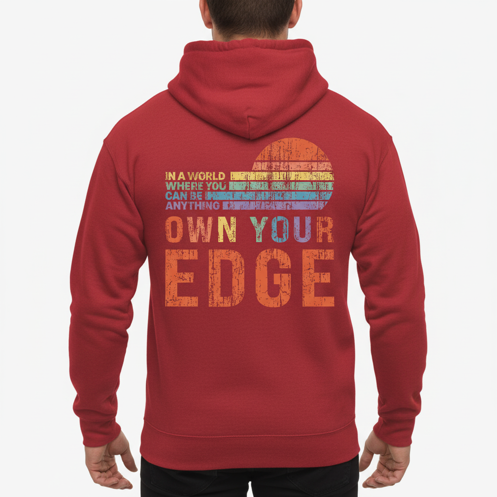 Own Your Edge Retro Pride Hoodie!
