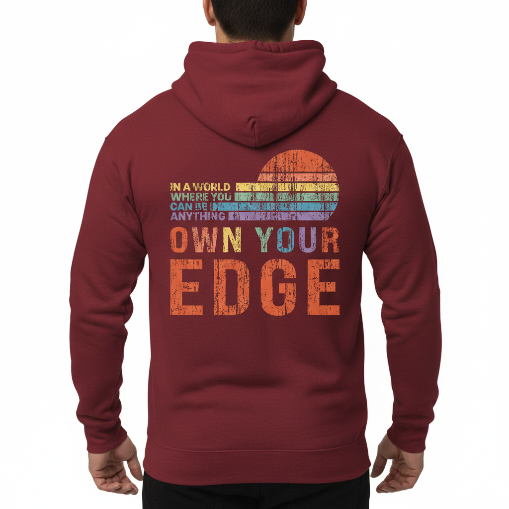 Own Your Edge Retro Pride Hoodie!