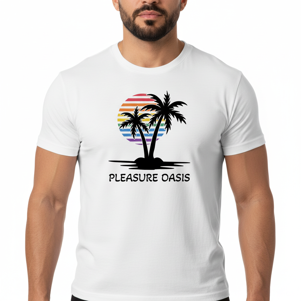 Pleasure Oasis - T-Shirt - Black Palm Tree