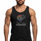 Pleasure Oasis - Tank Top - Black & White Palm Tree