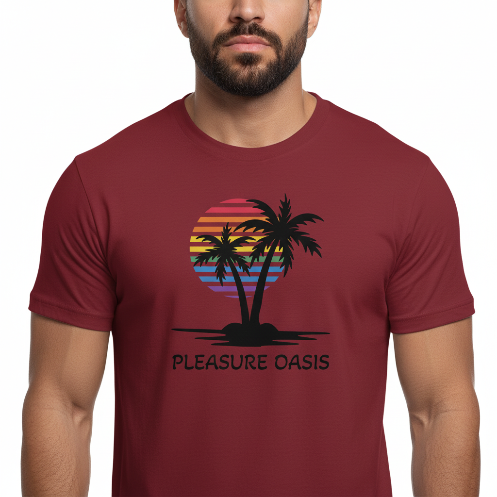 Pleasure Oasis - T-Shirt - Black Palm Tree