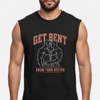 Get Bent! Know Your Butter! Red & White Muscle Tank