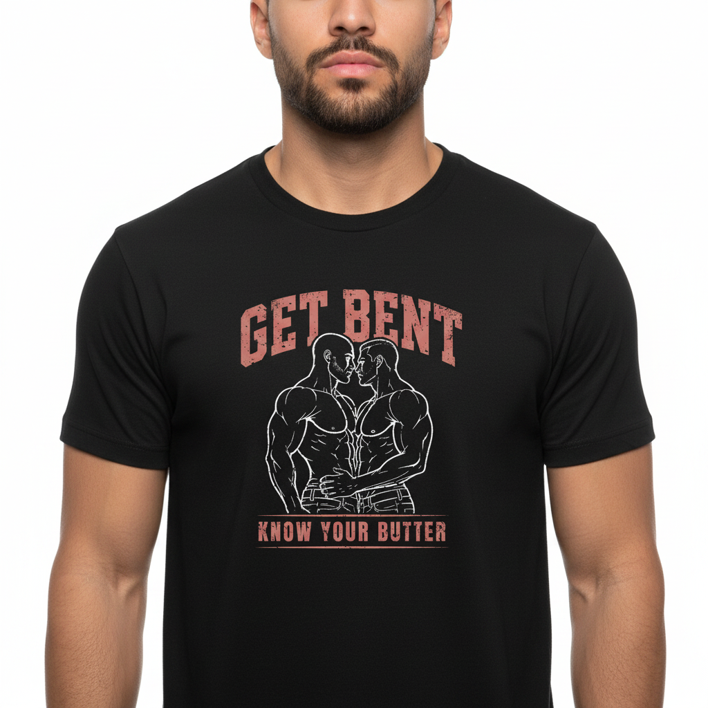 Get Bent! Know Your Butter! Red & White T-Shirt