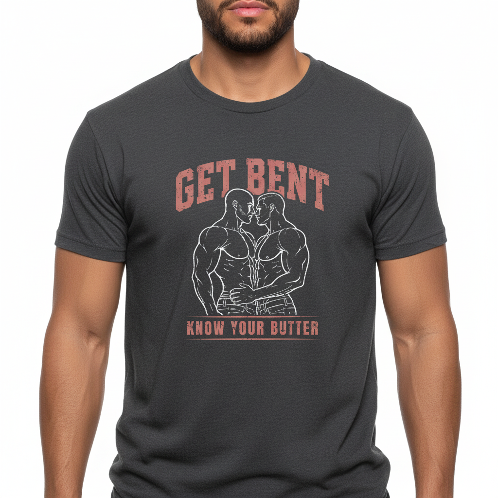 Get Bent! Know Your Butter! Red & White T-Shirt
