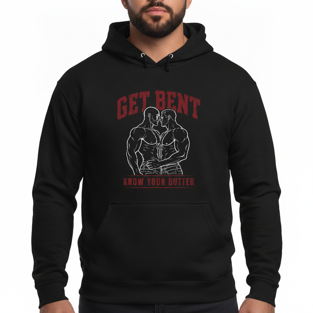 Get Bent! Know Your Butter! Red & White Hoodie