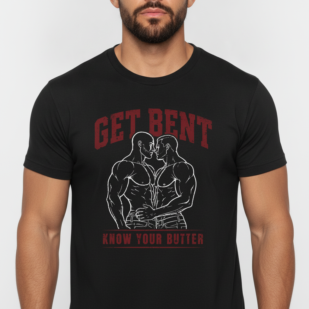 Get Bent! Know Your Butter! Red & White T-Shirt