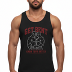 Get Bent! Know Your Butter! Red & White Tank Top