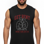 Get Bent! Know Your Butter! Red & White Muscle Tank