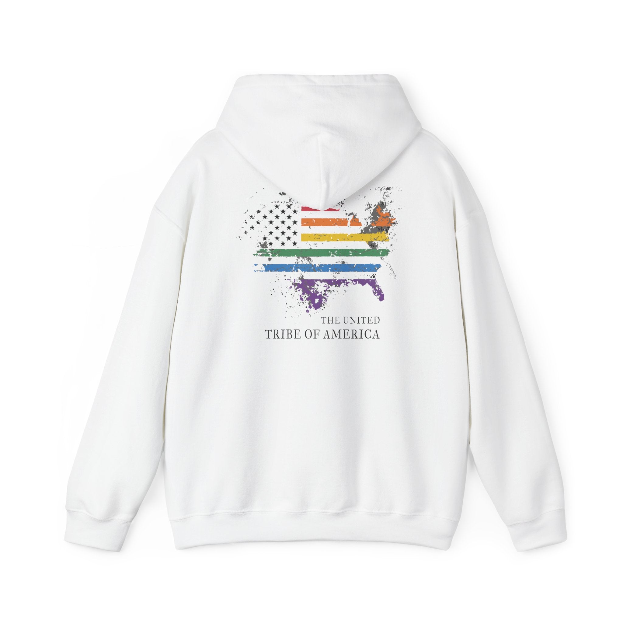 The United Tribe Of America - White Hoodie! Distressed American Pride Flag
